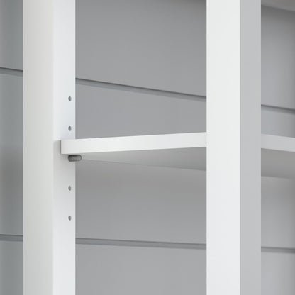 Bush Furniture - Mayfield Bookcase with Drawers in Pure White and Shiplap Gray - MAY018GW2 veiw 4