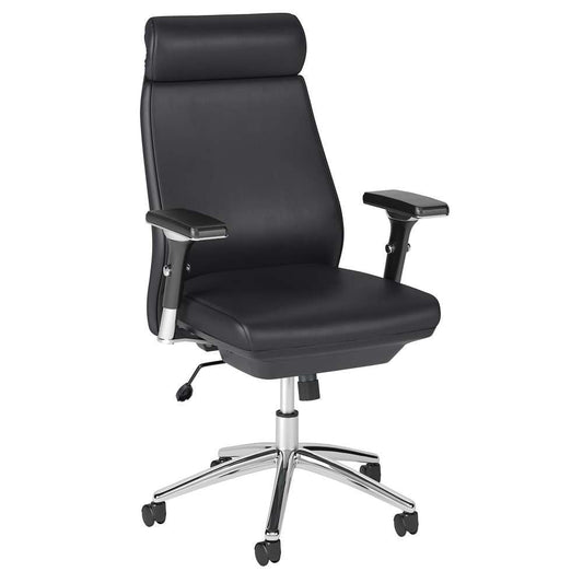 Bush Furniture - Metropolis High Back Leather Executive Office Chair in Black - CH1601BLL-03 veiw 2