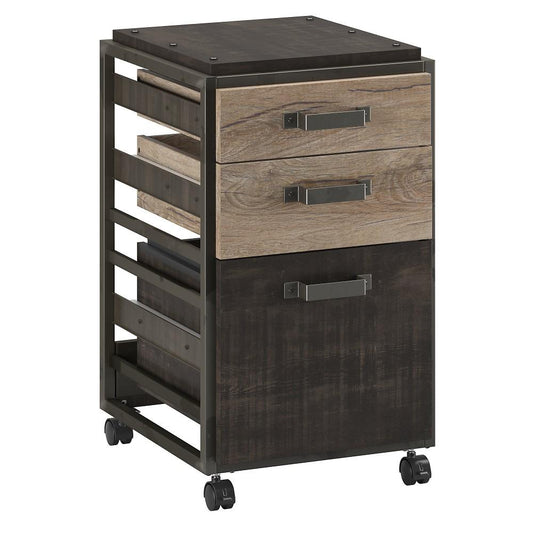 Bush Furniture - Refinery 3 Drawer Mobile File Cabinet in Rustic Gray - RFF116RG-03 veiw 1
