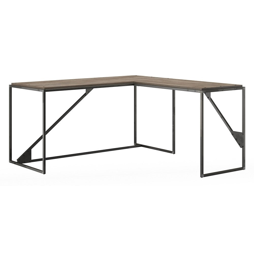 Bush Furniture - Refinery 62W L Shaped Industrial Desk with 37W Return in Rustic Gray - RFY003RG veiw 1