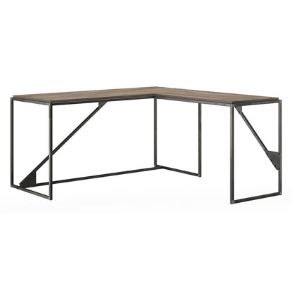 Bush Furniture - Refinery 62W L Shaped Industrial Desk with 37W Return in Rustic Gray - RFY003RG veiw 1