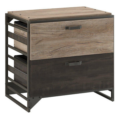 Bush Furniture - Refinery Lateral File Cabinet in Rustic Gray - RFF132RG-03 veiw 1