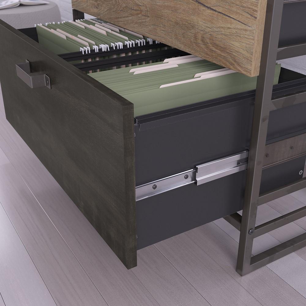 Bush Furniture - Refinery Lateral File Cabinet in Rustic Gray - RFF132RG-03 veiw 4