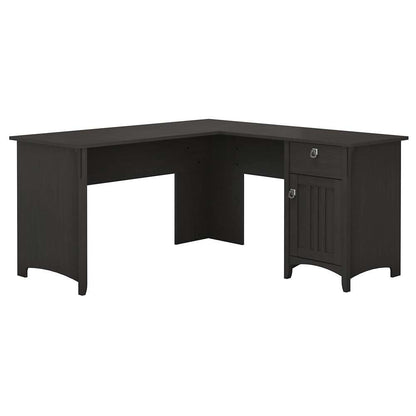 Bush Furniture - Salinas 60W L Shaped Desk with Storage in Vintage Black - SAD160VB-03 veiw 1