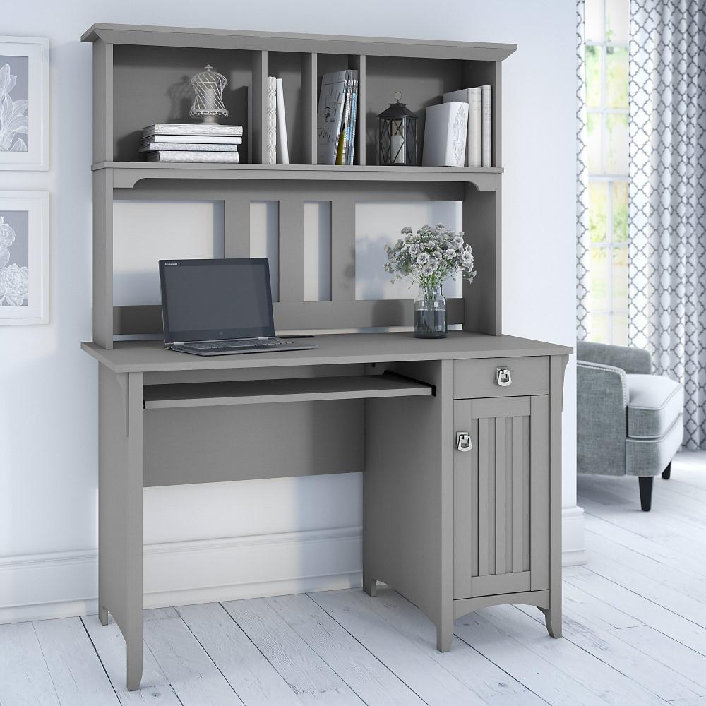 Bush Furniture - Salinas Computer Desk with Hutch in Cape Cod Gray - MY72308-03 veiw 2