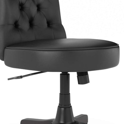 Bush Furniture - Salinas Mid Back Tufted Office Chair in Black Leather - SAL009BL veiw 5