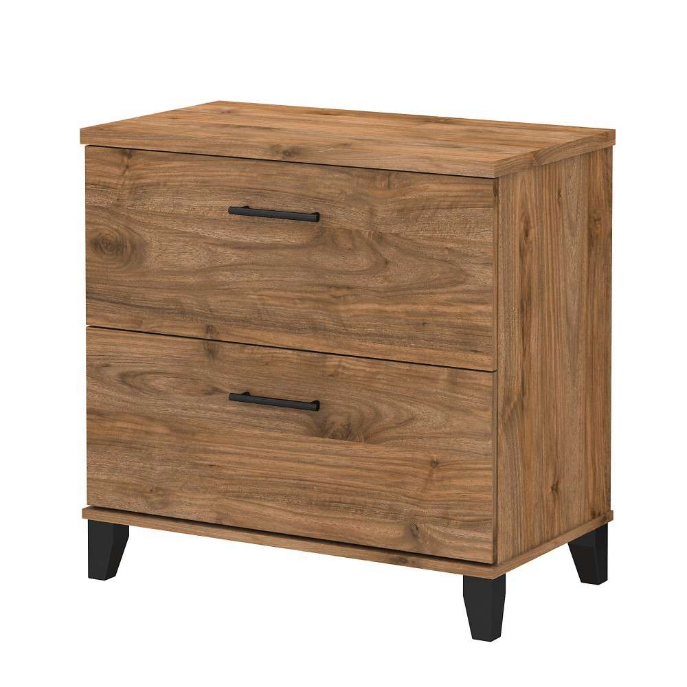 Bush Furniture - Somerset 2 Drawer Lateral File Cabinet in Fresh Walnut - WC81380 veiw 1