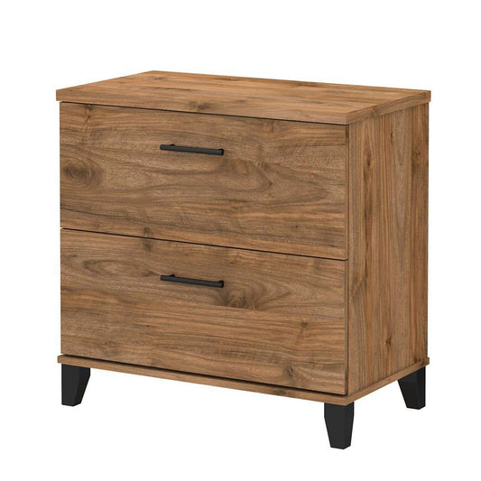 Bush Furniture - Somerset 2 Drawer Lateral File Cabinet in Fresh Walnut - WC81380 veiw 1
