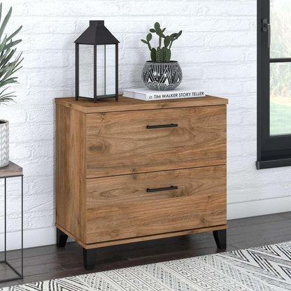 Bush Furniture - Somerset 2 Drawer Lateral File Cabinet in Fresh Walnut - WC81380 veiw 2