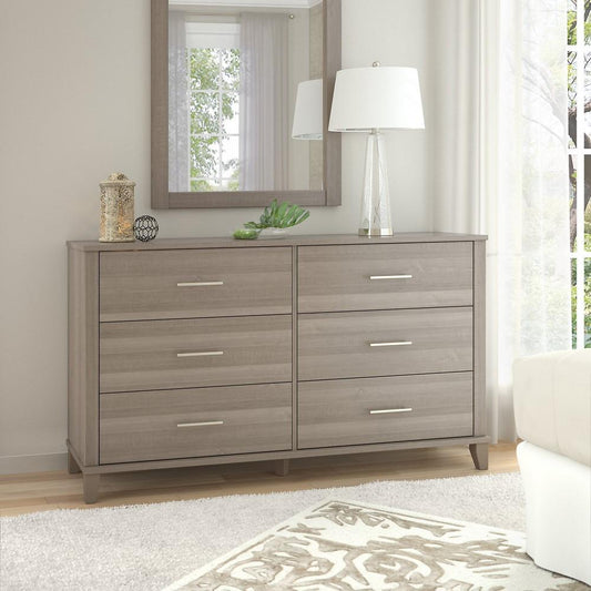 Bush Furniture - Somerset 6 Drawer Dresser in Ash Gray - STS160AGK veiw 2