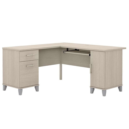 Bush Furniture - Somerset 60W L Desk in Sand Oak - WC81130K veiw 1