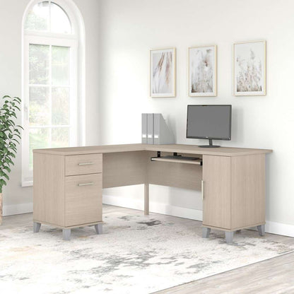 Bush Furniture - Somerset 60W L Desk in Sand Oak - WC81130K veiw 4
