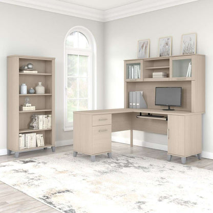 Bush Furniture - Somerset 60W L Desk in Sand Oak - WC81130K veiw 6