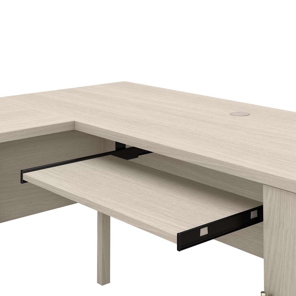 Bush Furniture - Somerset 60W L Desk with Hutch in Sand Oak - SET002SO veiw 2