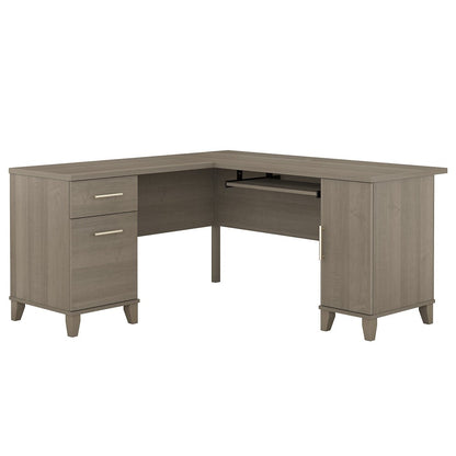 Bush Furniture - Somerset 60W L Shaped Desk in Ash Gray - WC81630K veiw 1