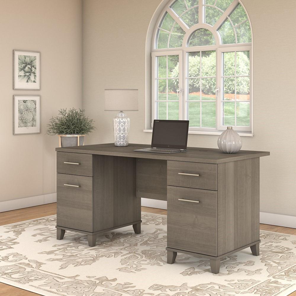 Bush Furniture - Somerset 60W Office Desk in Ash Gray - WC81628K veiw 2