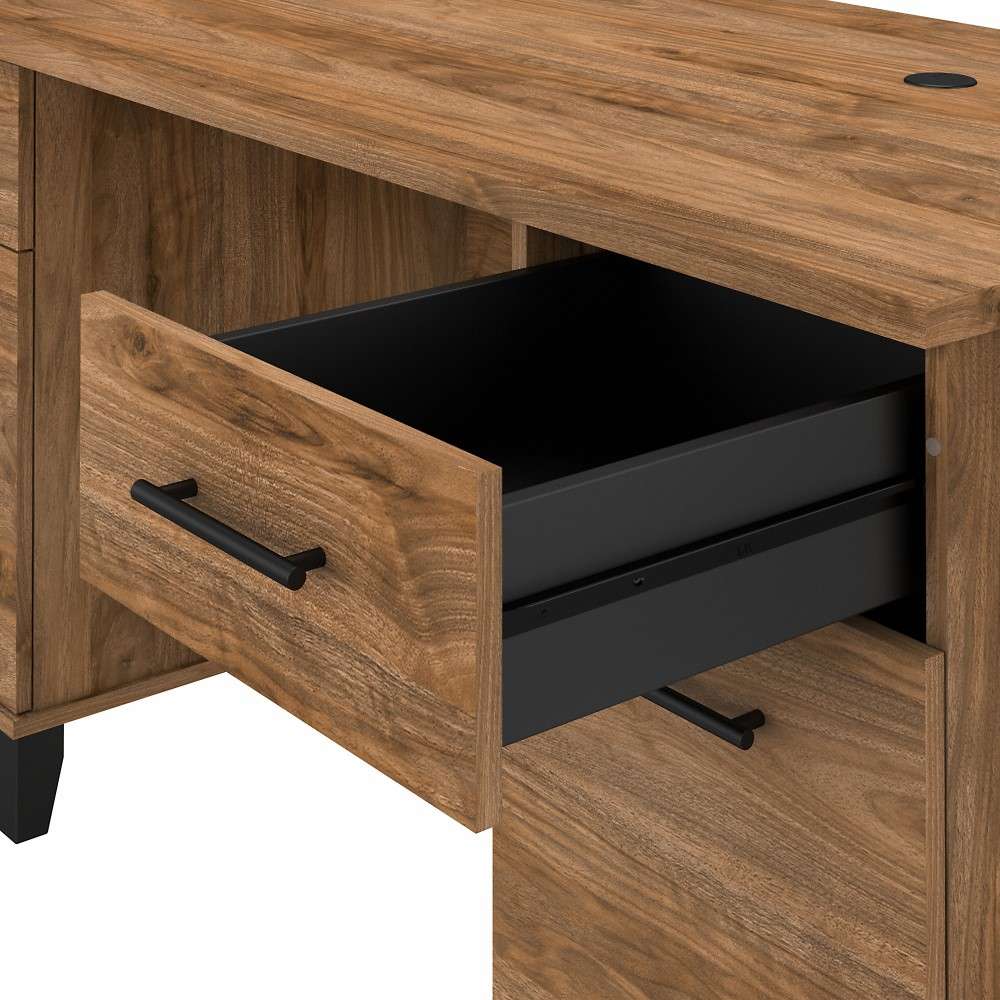 Bush Furniture - Somerset 60W Office Desk with Drawers in Fresh Walnut - WC81328K veiw 5