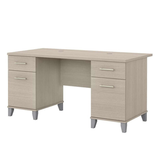 Bush Furniture - Somerset 60W Office Desk with Drawers in Sand Oak - WC81128K veiw 1