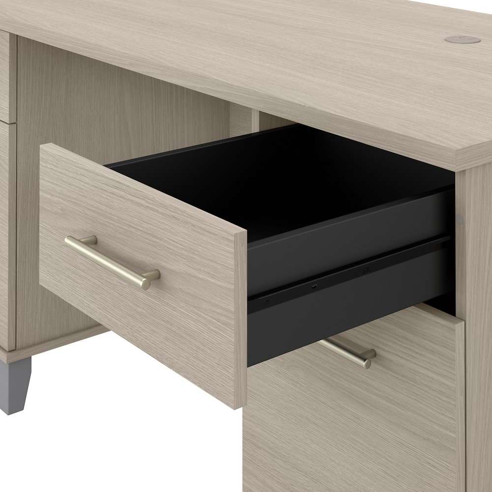 Bush Furniture - Somerset 60W Office Desk with Drawers in Sand Oak - WC81128K veiw 5