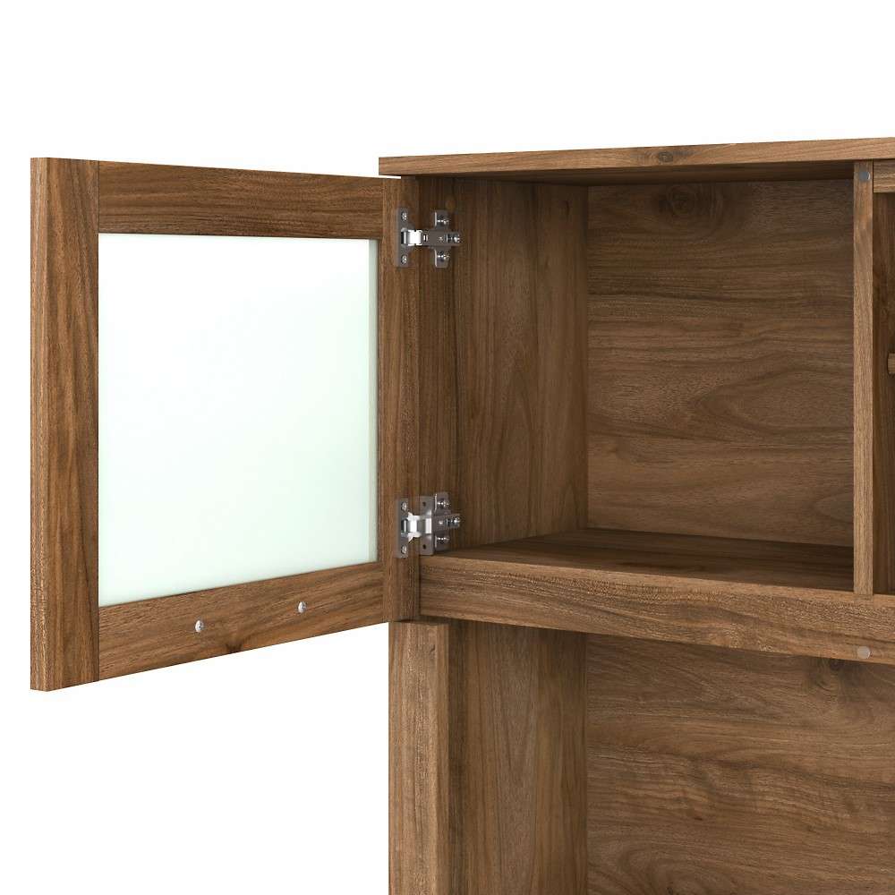 Bush Furniture - Somerset 72W 3 Position Sit to Stand L Shaped Desk with Hutch and File Cabinet in Fresh Walnut - SET016FW veiw 5