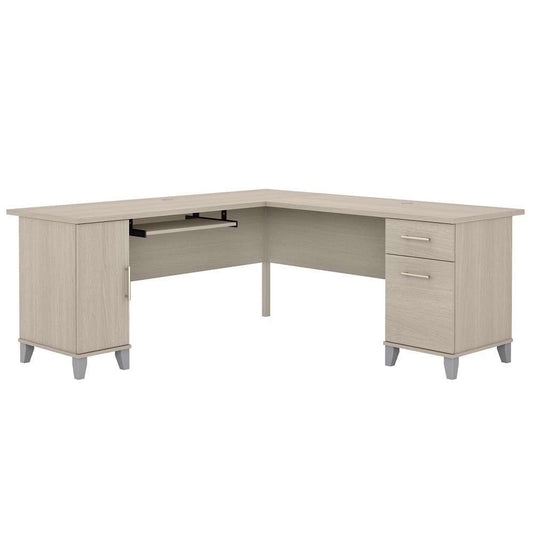 Bush Furniture - Somerset 72W L Desk in Sand Oak - WC81110K veiw 1