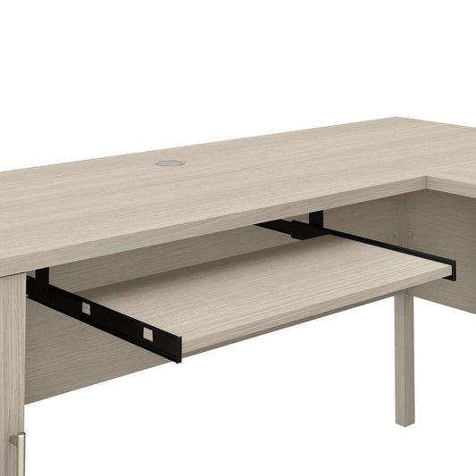Bush Furniture - Somerset 72W L Desk with Hutch and Lateral File and Bookcase in Sand Oak - SET012SO veiw 2