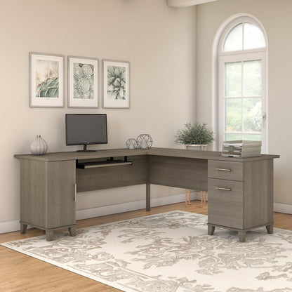 Bush Furniture - Somerset 72W L Shaped Desk in Ash Gray - WC81610K veiw 2