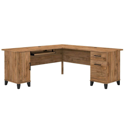 Bush Furniture - Somerset 72W L Shaped Desk with Storage in Fresh Walnut - WC81310K veiw 1