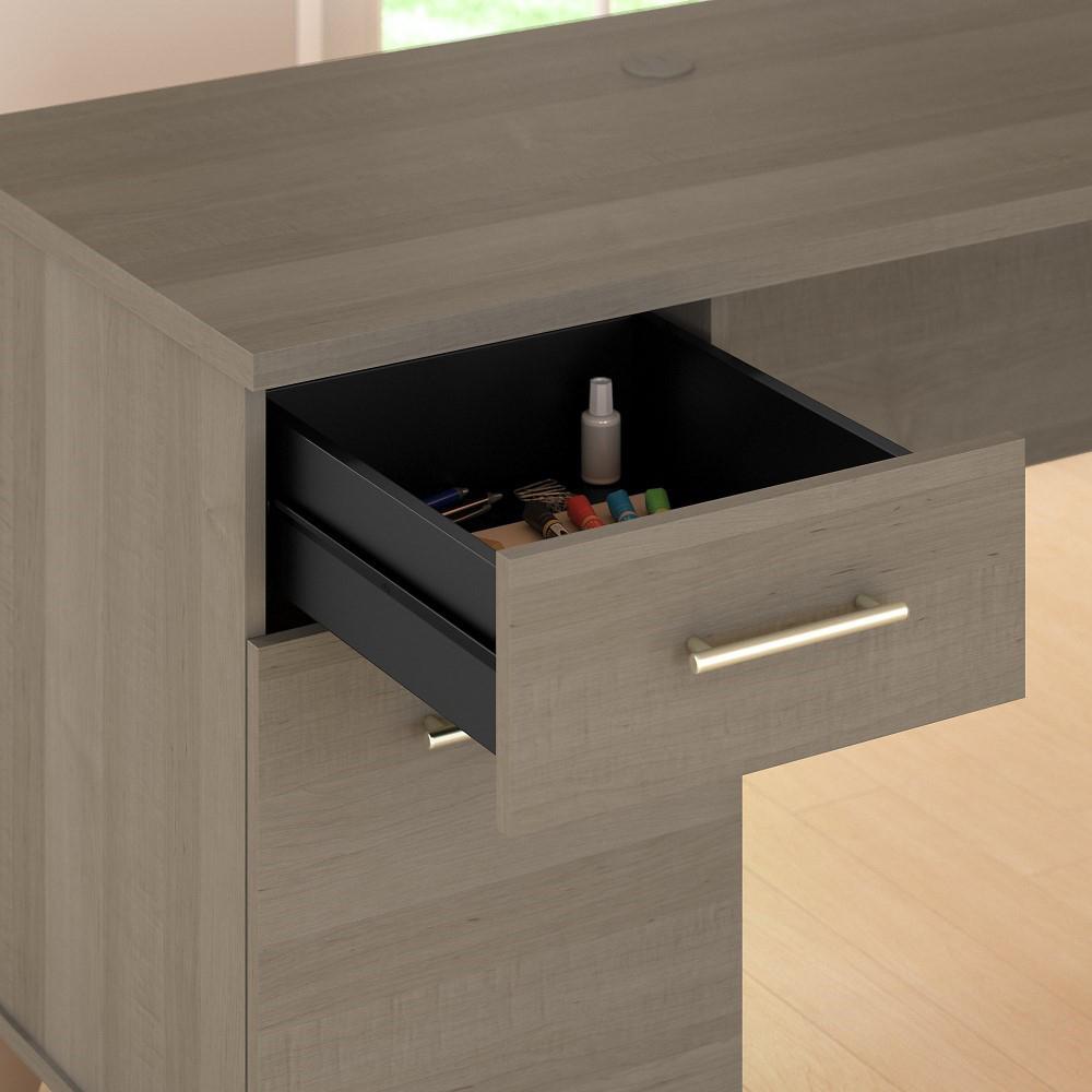 Bush Furniture - Somerset 72W Office Desk with Drawers in Ash Gray - WC81672 veiw 5