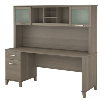 Bush Furniture - Somerset 72W Office Desk with Hutch in Ash Gray - SET018AG veiw 1