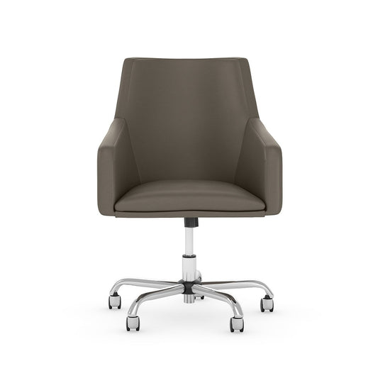 Bush Furniture - Somerset Mid Back Leather Box Chair in Washed Gray - SET021WG veiw 1