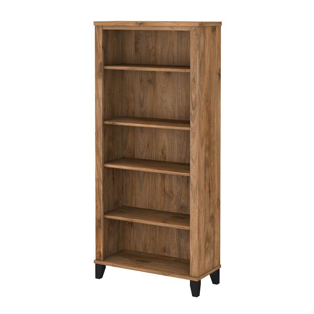 Bush Furniture - Somerset Tall 5 Shelf Bookcase in Fresh Walnut - WC81365 veiw 1