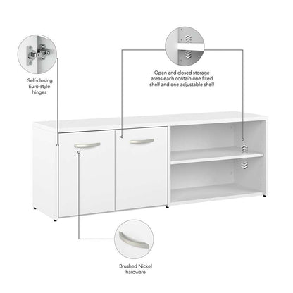 Bush Furniture - Studio A 72W L Shaped Gaming Desk with Storage in White - STA012WH veiw 4