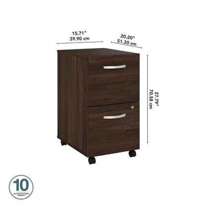 Bush Furniture - Studio C 2 Drawer Mobile File Cabinet in Black Walnut - SCF116BWSU veiw 6