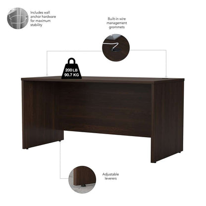 Bush Furniture - Studio C 60W x 30D Office Desk in Black Walnut - SCD260BW veiw 3