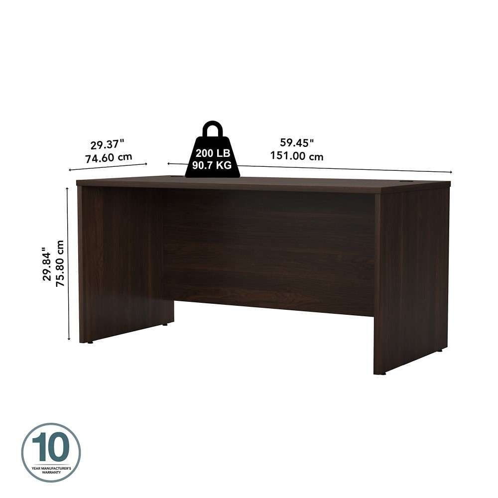 Bush Furniture - Studio C 60W x 30D Office Desk in Black Walnut - SCD260BW veiw 6