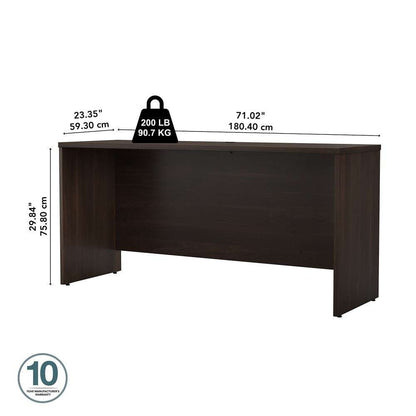 Bush Furniture - Studio C 72W x 24D Credenza Desk in Black Walnut - SCD372BW-Z veiw 6