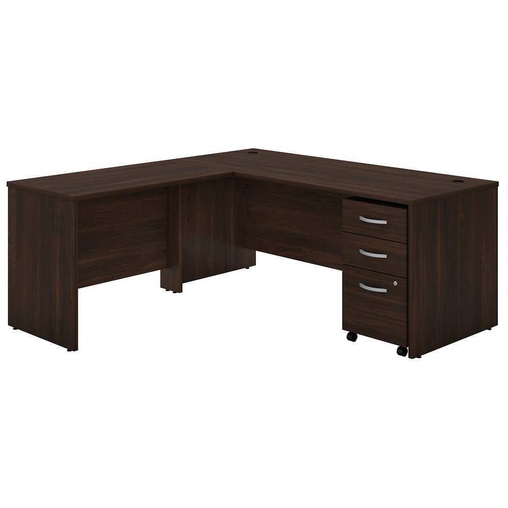 Bush Furniture - Studio C 72W x 30D L Shaped Desk with Mobile File Cabinet and 42W Return in Black Walnut - STC007BWSU veiw 2