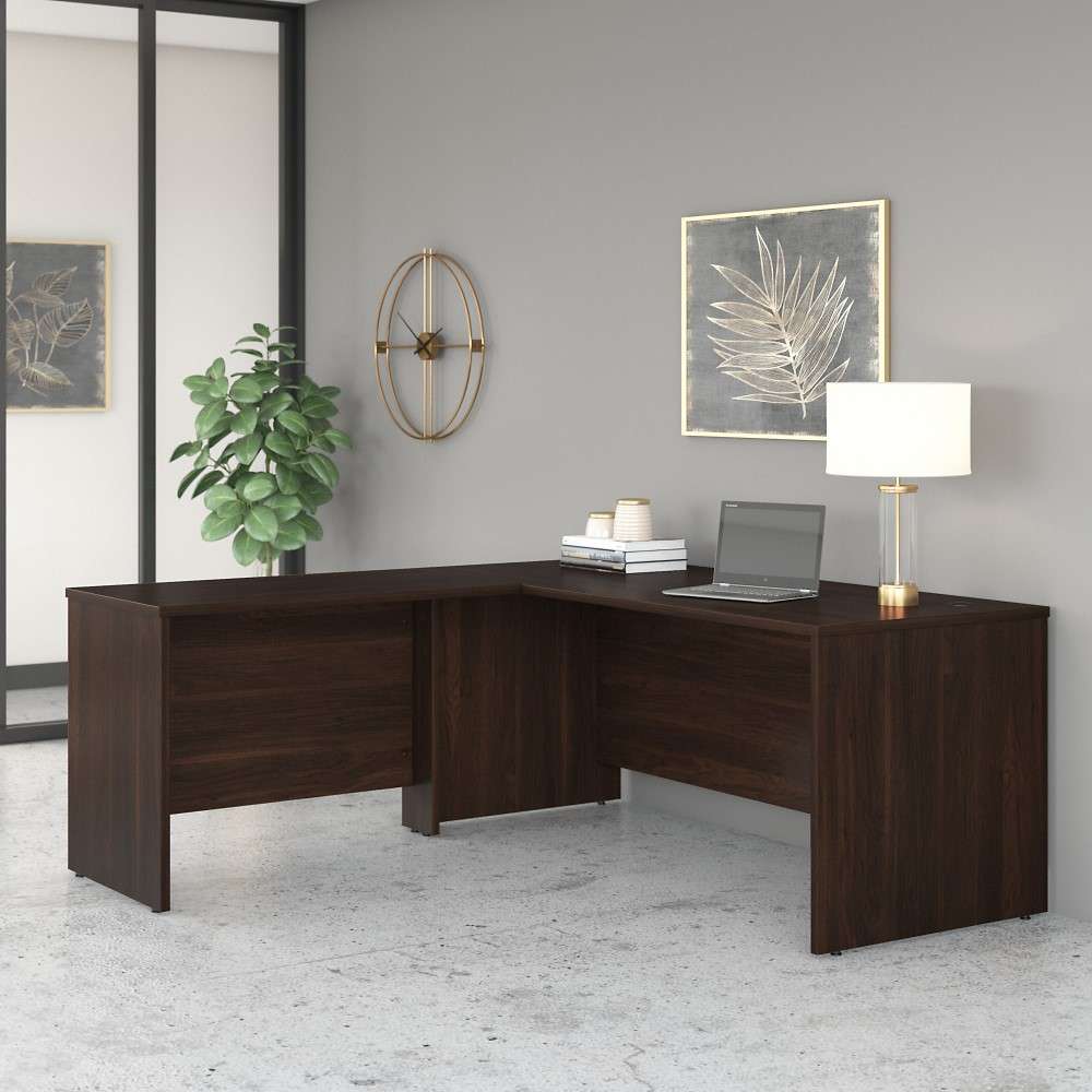 Bush Furniture - Studio C 72W x 30D L Shaped Desk with 42W Return in Black Walnut - STC049BW veiw 1
