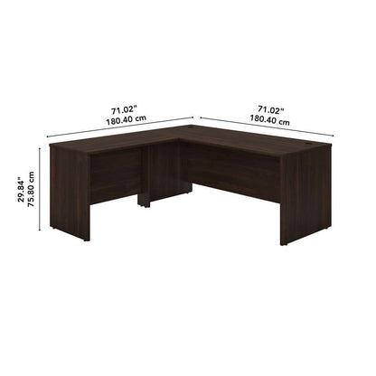 Bush Furniture - Studio C 72W x 30D L Shaped Desk with 42W Return in Black Walnut - STC049BW veiw 6