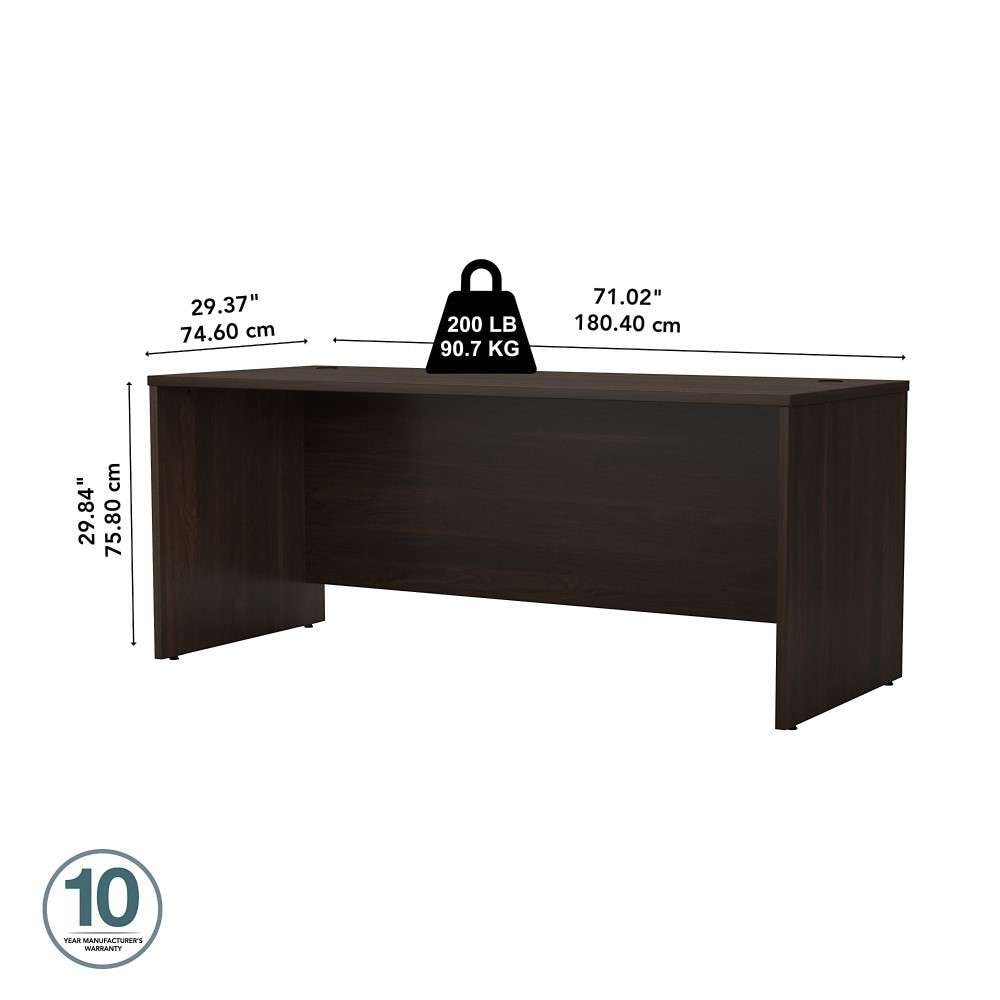 Bush Furniture - Studio C 72W x 30D Office Desk in Black Walnut - SCD272BW veiw 6