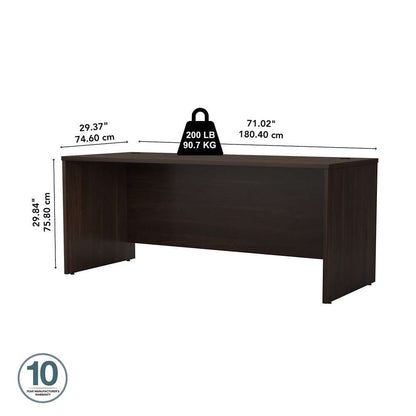 Bush Furniture - Studio C 72W x 30D Office Desk in Black Walnut - SCD272BW veiw 6