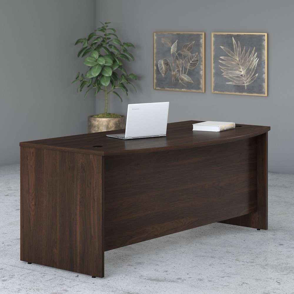 Bush Furniture - Studio C 72W x 36D Bow Front Desk in Black Walnut - SCD172BW veiw 1