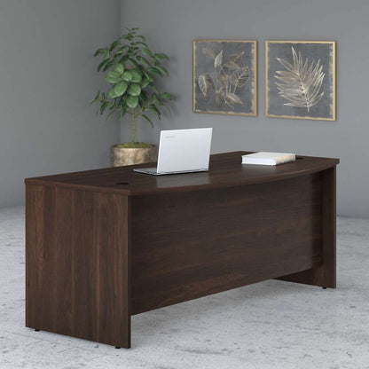 Bush Furniture - Studio C 72W x 36D Bow Front Desk in Black Walnut - SCD172BW veiw 1