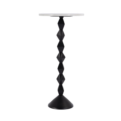 Butler Specialty Company - Ada 12 in. W Round Marble and Metal Side Table, Black and White - 5834025 View 2