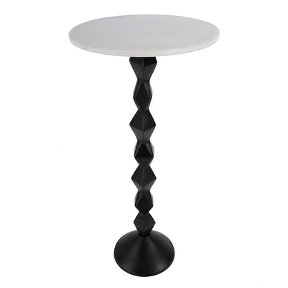 Butler Specialty Company - Ada 12 in. W Round Marble and Metal Side Table, Black and White - 5834025 View 3
