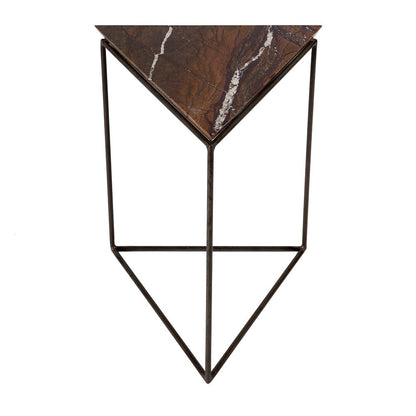 Butler Specialty Company - Addis 16.5 in. W Triangular Marble and Iron Pyramid Side Table, Brown - 5829025 View 4