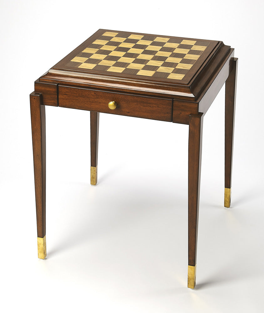 Butler Specialty Company - Adrian 23 in. W Square Wood 1 Drawer Game Table, Medium Brown - 4461011