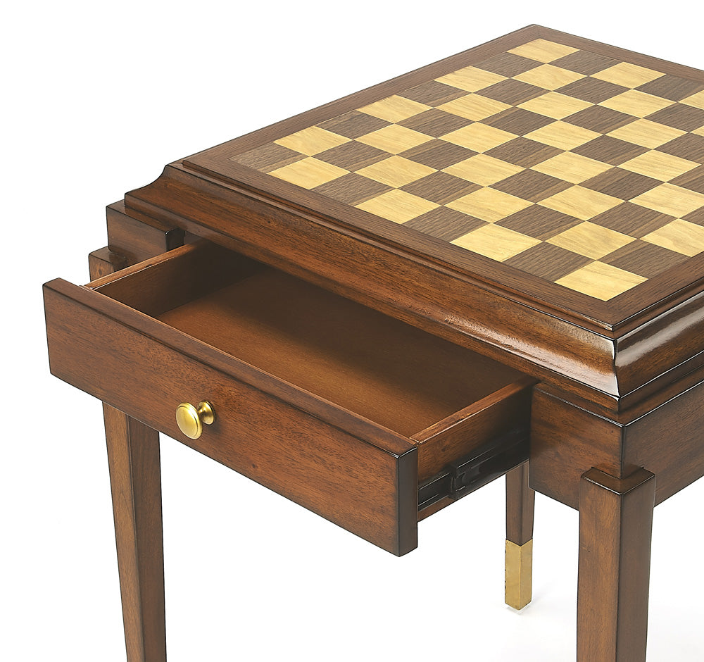 Butler Specialty Company - Adrian 23 in. W Square Wood 1 Drawer Game Table, Medium Brown - 4461011