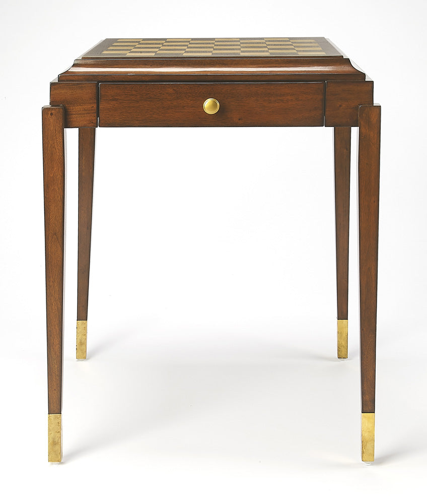 Butler Specialty Company - Adrian 23 in. W Square Wood 1 Drawer Game Table, Medium Brown - 4461011